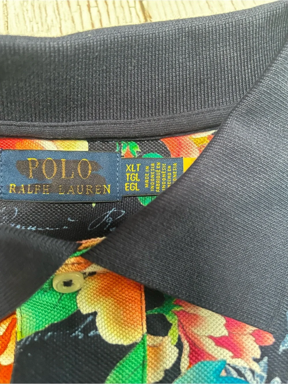Ralph Lauren Royal Floral Navy Polo with Vibrant Tropical Floral Print
